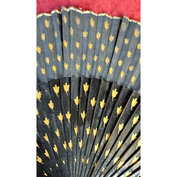 Spanish Hand Fans Lace and Paper, Painted and Decorative Vintage Set of 3 CT336 - Picture 10 of 16